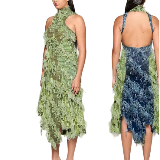 Riviera Ruched Moss Midaxi