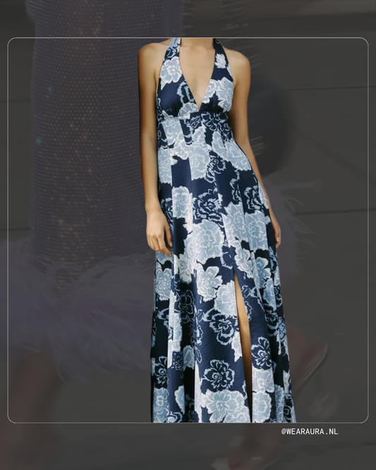 Noelle Front Split Linen Dress