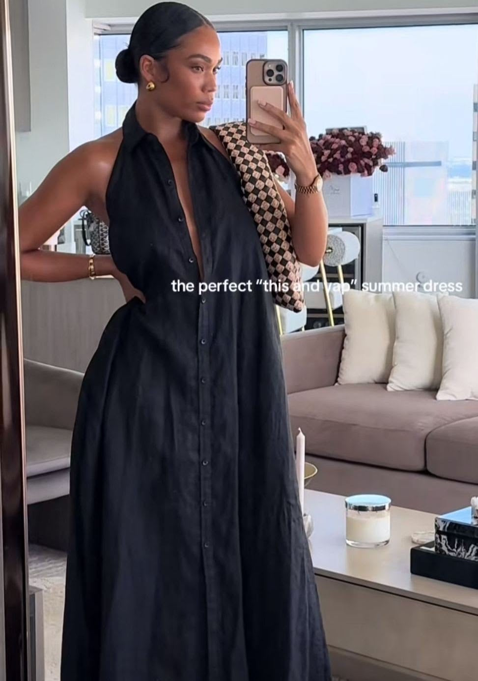 Solène  Linnen  Halter Low Back Maxi
