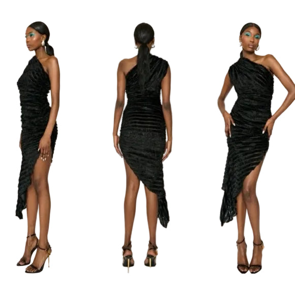 Midnight Muse Asymmetric Dress