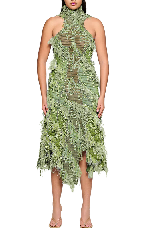 Riviera Ruched Moss Midaxi